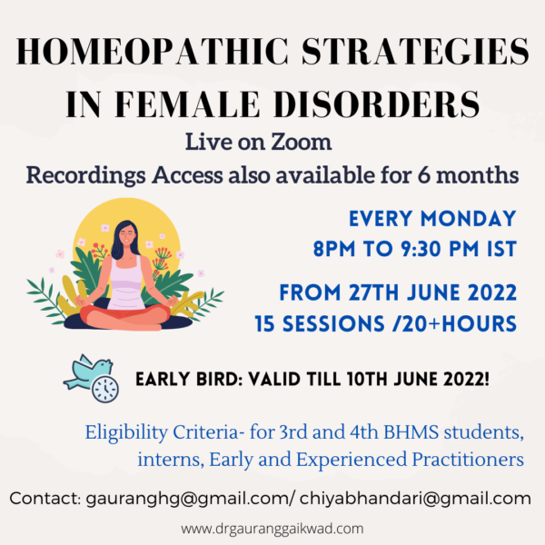 Homeopathic Strategies in Female Disorders